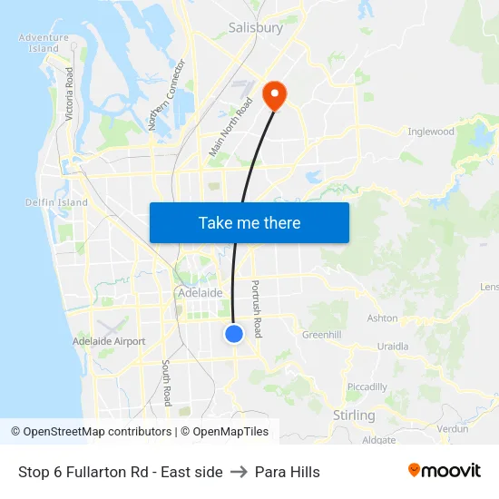 Stop 6 Fullarton Rd - East side to Para Hills map