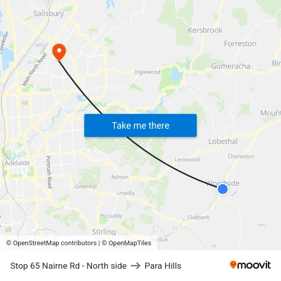 Stop 65 Nairne Rd - North side to Para Hills map