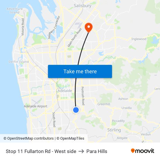 Stop 11 Fullarton Rd - West side to Para Hills map