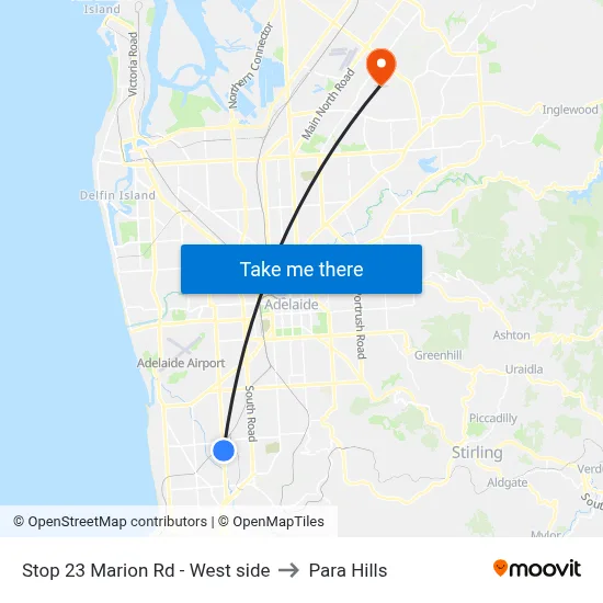 Stop 23 Marion Rd - West side to Para Hills map