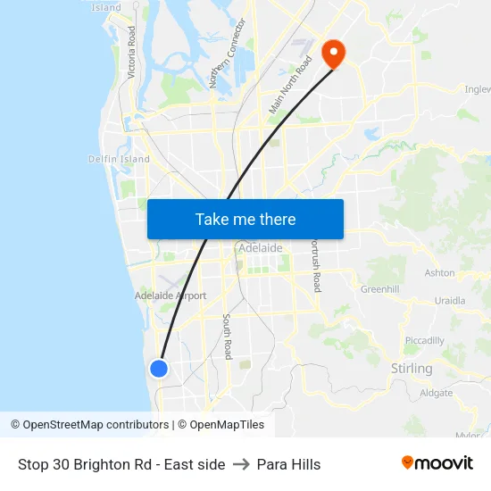 Stop 30 Brighton Rd - East side to Para Hills map