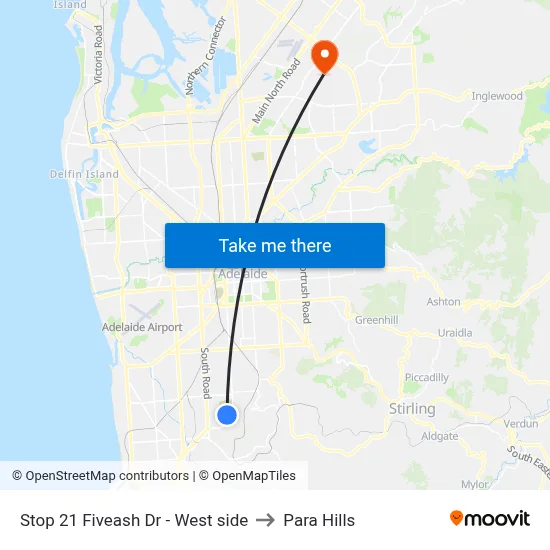 Stop 21 Fiveash Dr - West side to Para Hills map