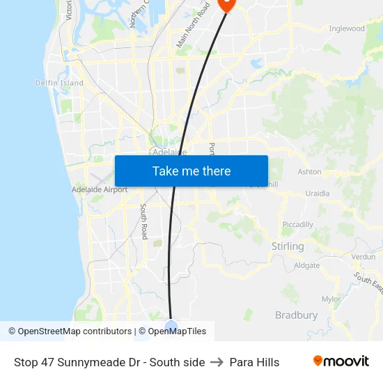 Stop 47 Sunnymeade Dr - South side to Para Hills map