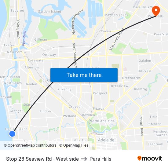 Stop 28 Seaview Rd - West side to Para Hills map