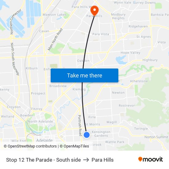 Stop 12 The Parade - South side to Para Hills map