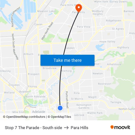 Stop 7 The Parade - South side to Para Hills map