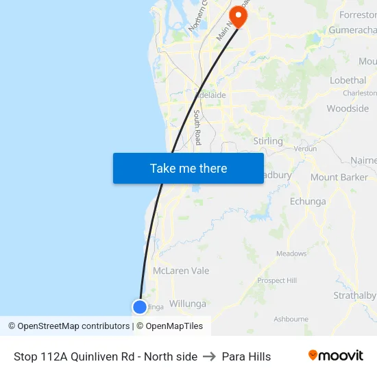 Stop 112A Quinliven Rd - North side to Para Hills map
