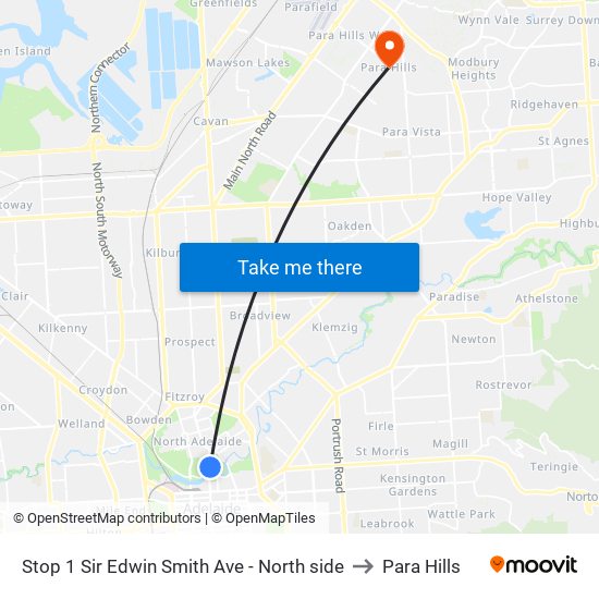 Stop 1 Sir Edwin Smith Ave - North side to Para Hills map