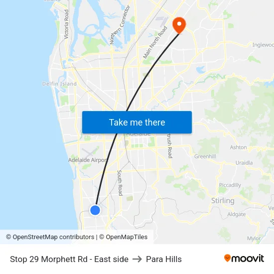Stop 29 Morphett Rd - East side to Para Hills map