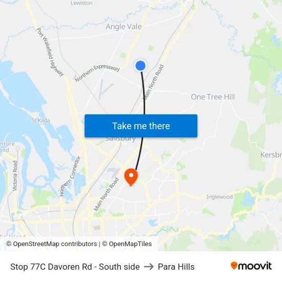 Stop 77C Davoren Rd - South side to Para Hills map