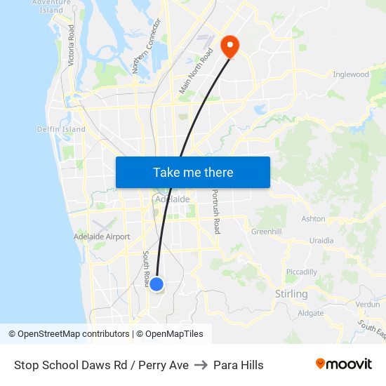 Stop School Daws Rd / Perry Ave to Para Hills map