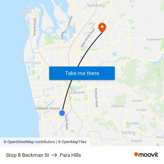Stop 8 Beckman St to Para Hills map