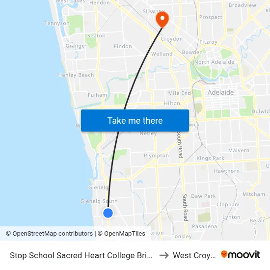 Stop School Sacred Heart College Brighton Rd to West Croydon map