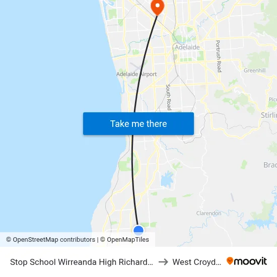 Stop School Wirreanda High Richards Dr to West Croydon map