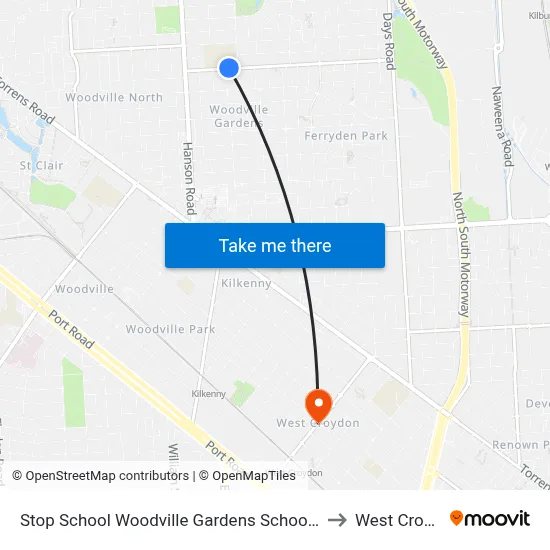 Stop School Woodville Gardens School Ridley Gr to West Croydon map