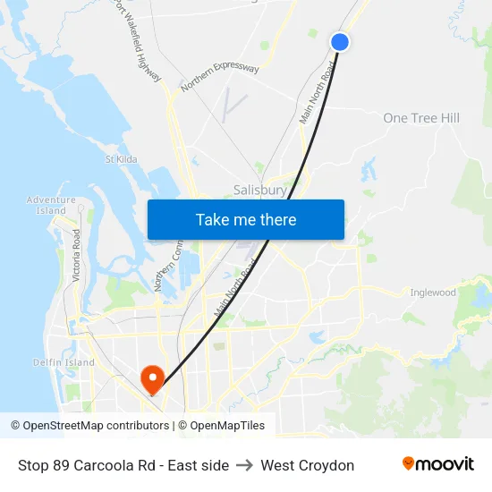 Stop 89 Carcoola Rd - East side to West Croydon map