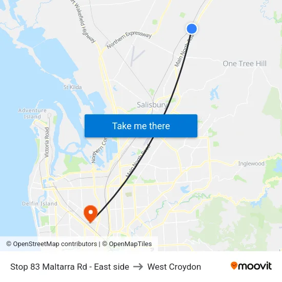 Stop 83 Maltarra Rd - East side to West Croydon map