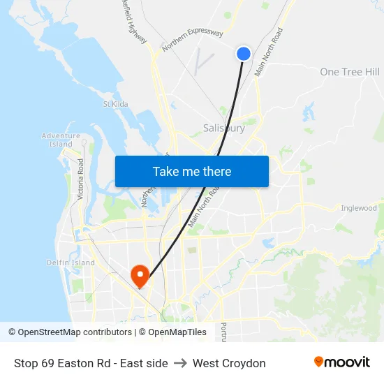 Stop 69 Easton Rd - East side to West Croydon map