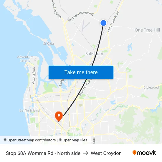 Stop 68A Womma Rd - North side to West Croydon map