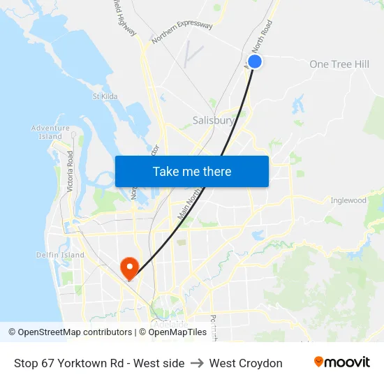 Stop 67 Yorktown Rd - West side to West Croydon map
