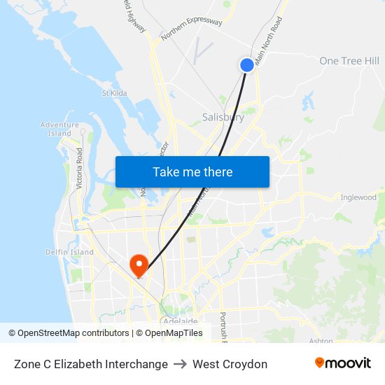 Zone C Elizabeth Interchange to West Croydon map