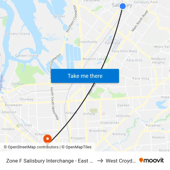 Zone F Salisbury Interchange - East Side to West Croydon map