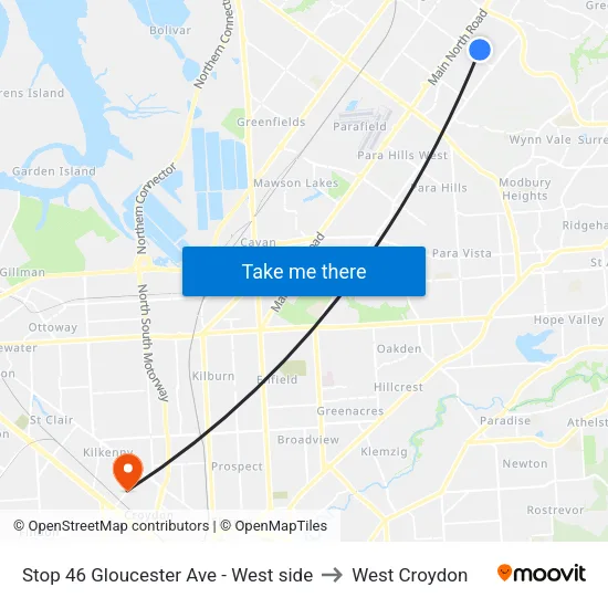 Stop 46 Gloucester Ave - West side to West Croydon map