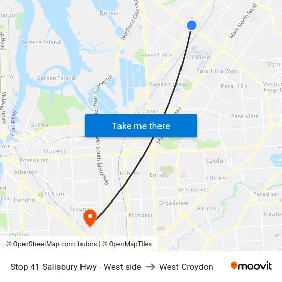 Stop 41 Salisbury Hwy - West side to West Croydon map