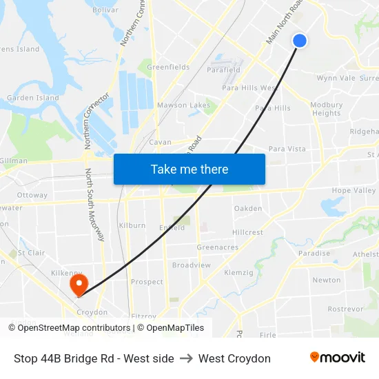 Stop 44B Bridge Rd - West side to West Croydon map
