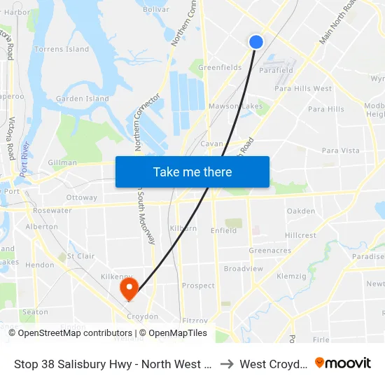 Stop 38 Salisbury Hwy - North West side to West Croydon map