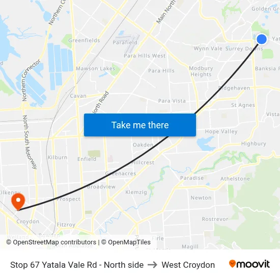Stop 67 Yatala Vale Rd - North side to West Croydon map
