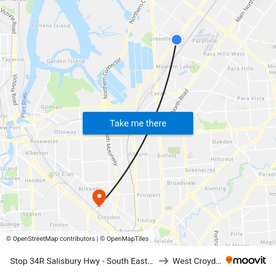 Stop 34R Salisbury Hwy - South East side to West Croydon map