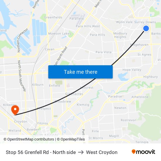 Stop 56 Grenfell Rd - North side to West Croydon map
