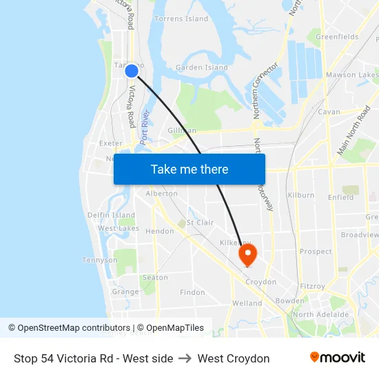 Stop 54 Victoria Rd - West side to West Croydon map