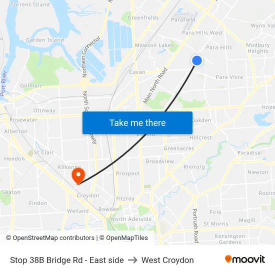 Stop 38B Bridge Rd - East side to West Croydon map