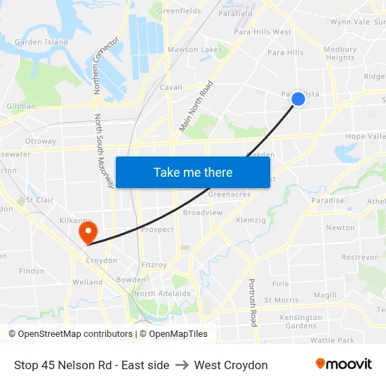 Stop 45 Nelson Rd - East side to West Croydon map
