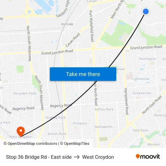 Stop 36 Bridge Rd - East side to West Croydon map