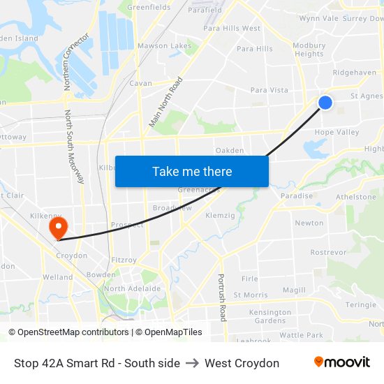 Stop 42A Smart Rd - South side to West Croydon map