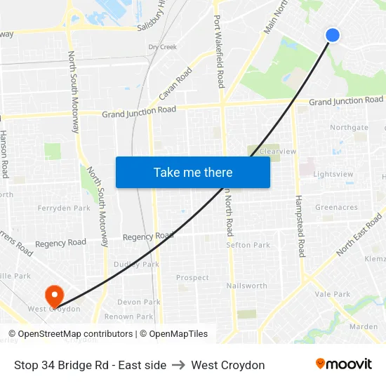 Stop 34 Bridge Rd - East side to West Croydon map