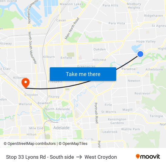 Stop 33 Lyons Rd - South side to West Croydon map