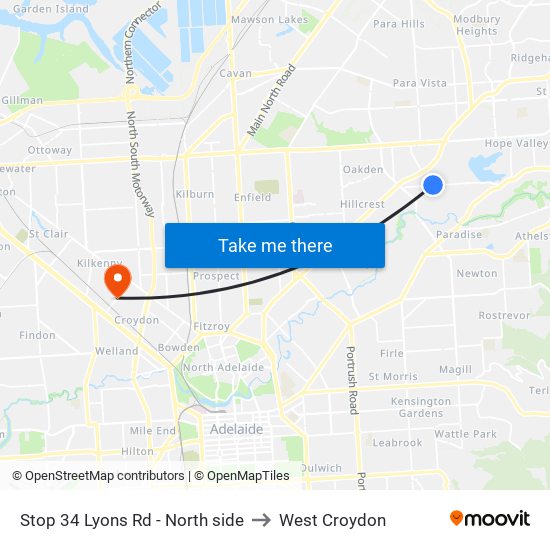 Stop 34 Lyons Rd - North side to West Croydon map