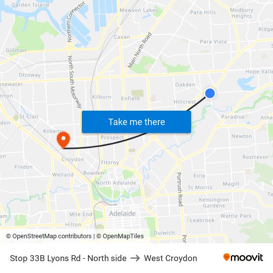 Stop 33B Lyons Rd - North side to West Croydon map