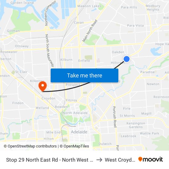 Stop 29 North East Rd - North West side to West Croydon map