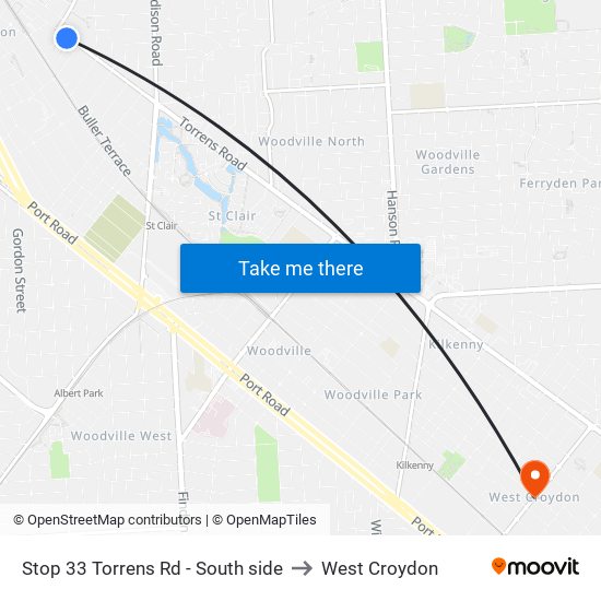 Stop 33 Torrens Rd - South side to West Croydon map