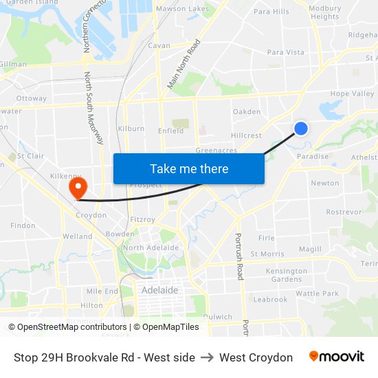 Stop 29H Brookvale Rd - West side to West Croydon map