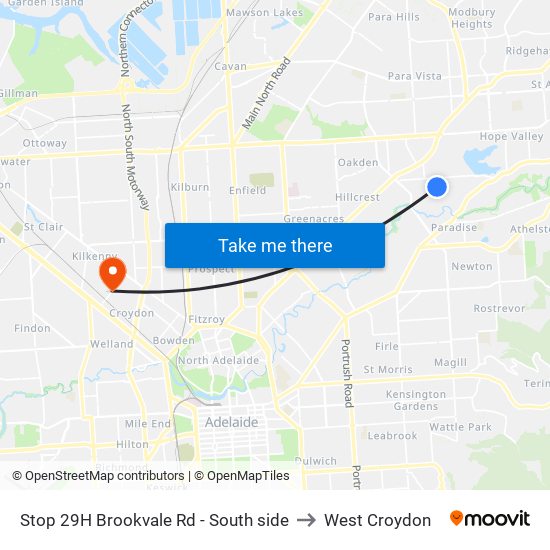 Stop 29H Brookvale Rd - South side to West Croydon map