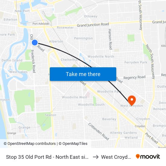 Stop 35 Old Port Rd - North East side to West Croydon map