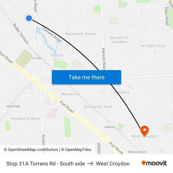 Stop 31A Torrens Rd - South side to West Croydon map