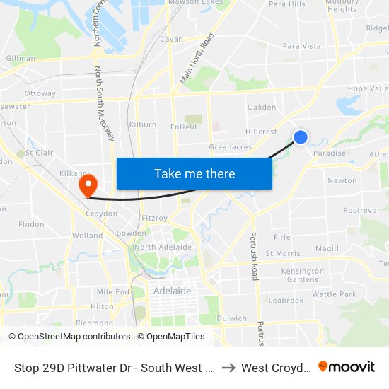 Stop 29D Pittwater Dr - South West side to West Croydon map
