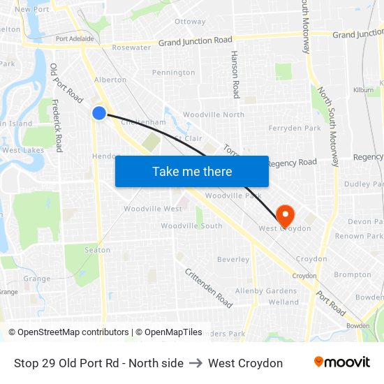 Stop 29 Old Port Rd - North side to West Croydon map